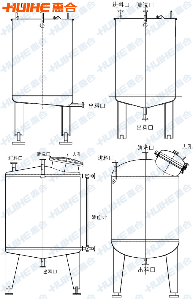 不锈钢储存罐结构图展示